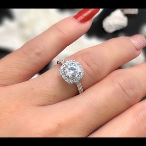 1ct moissanite diamond ring with Certificate